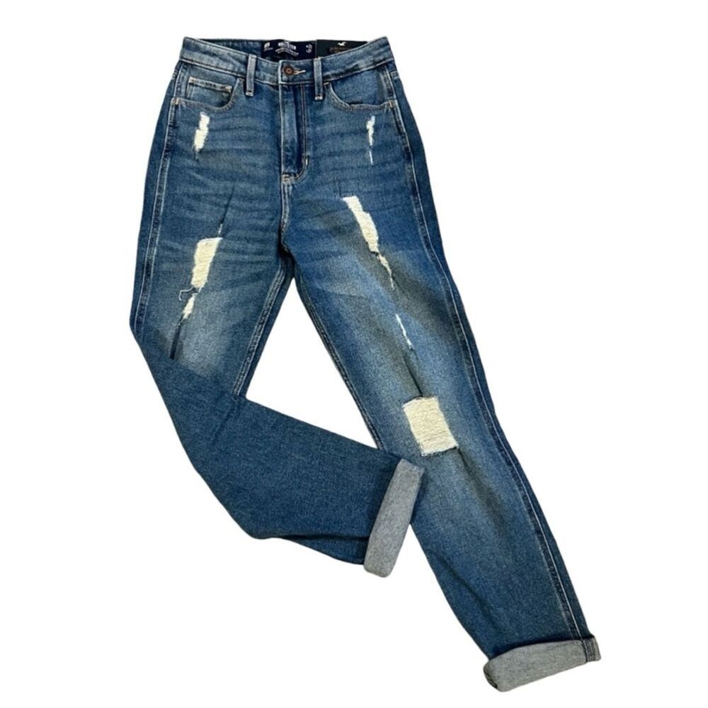 Hollister Women’s Ultra High-Rise Distressed Mom Jean Size 00R 90's
